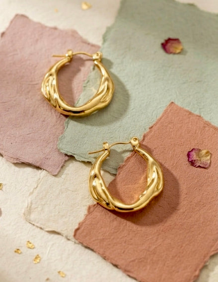 Wavy Twist Hoops