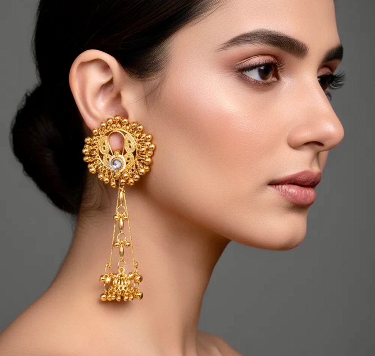 Golden Dewdrop KASHMIRI Jhumkas