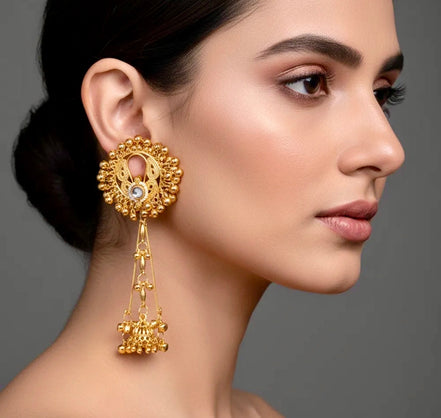 Golden Dewdrop KASHMIRI Jhumkas