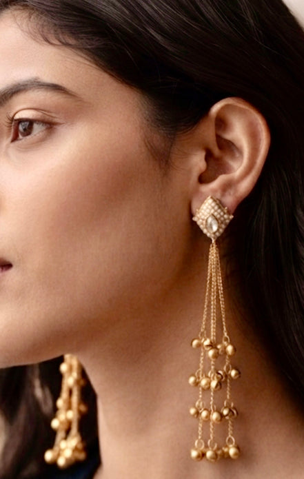 Zehra Pearl Lotus KASHMIRI Earring