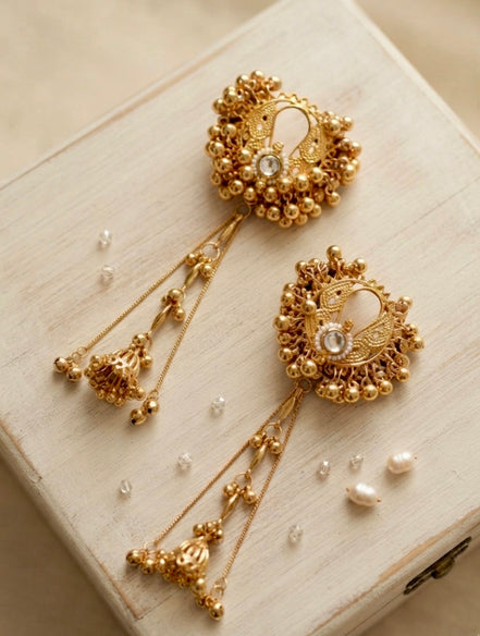 Golden Dewdrop KASHMIRI Jhumkas