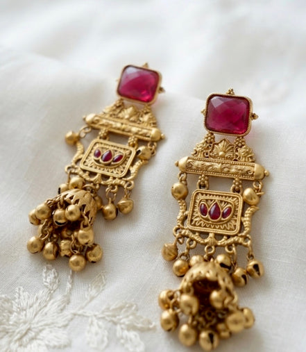 Ruby Heritage Mahal Statement Jhumkas