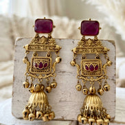Ruby Heritage Mahal Statement Jhumkas