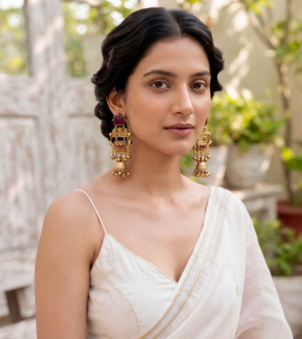 Ruby Heritage Mahal Statement Jhumkas