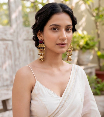 Ruby Heritage Mahal Statement Jhumkas