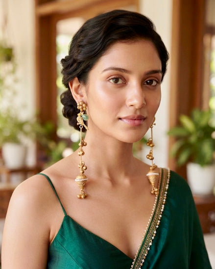 Parrot Pearl Halo Dangler Drops
