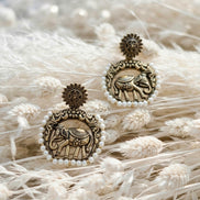 Gajraj Pearl Halo Statement Dangler Earrings