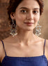 Tribal Lotus Meenakari Oxidised Statement Earrings