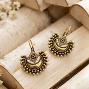 Oxidised Gold Chandbali Hook Earrings