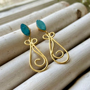 Brass Druzy Dangle Earrings