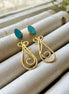 Brass Druzy Dangle Earrings