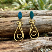 Brass Druzy Dangle Earrings
