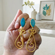 Brass Druzy Dangle Earrings