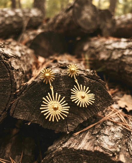 Sun Burst Stud Earrings