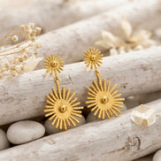 Sun Burst Stud Earrings