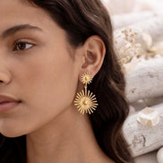 Sun Burst Stud Earrings