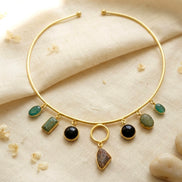 Nomad Stone Fringe Collar