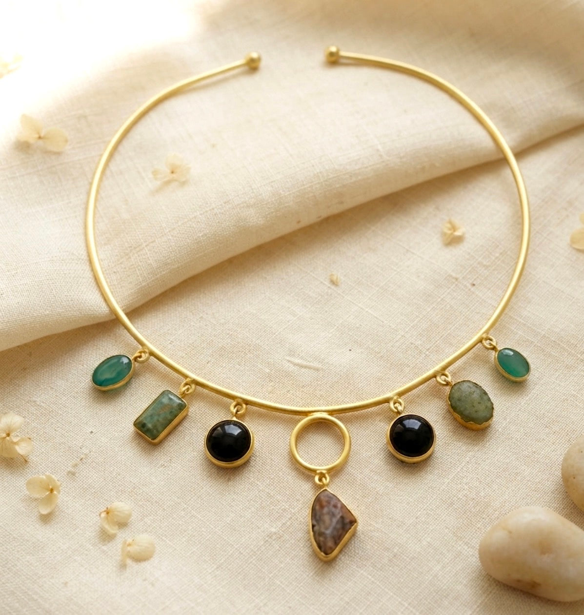 Nomad Stone Fringe Collar