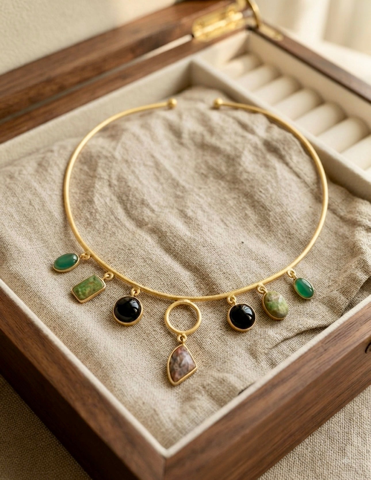 Nomad Stone Fringe Collar