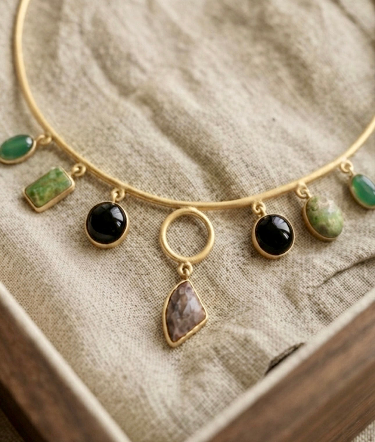 Nomad Stone Fringe Collar