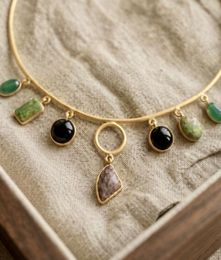Nomad Stone Fringe Collar
