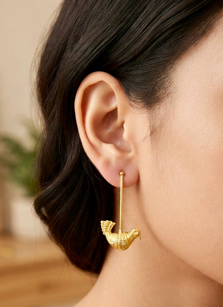 Birdy Brass Earrings
