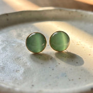 Sage Green Brass Studs