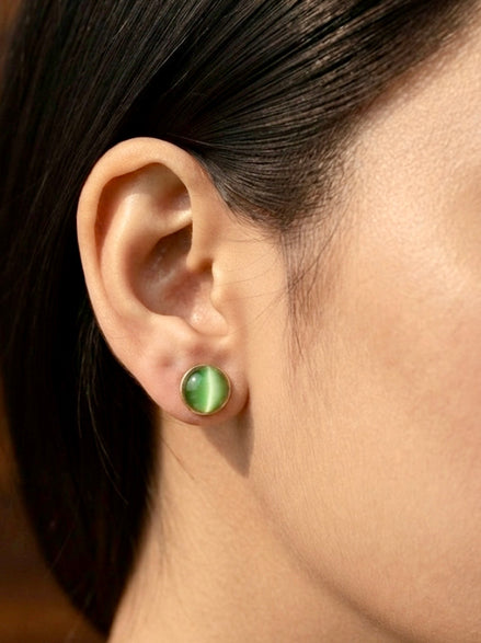 Sage Green Brass Studs