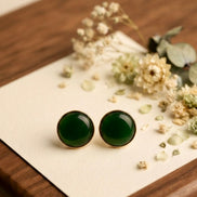 Emerald Green Brass Studs