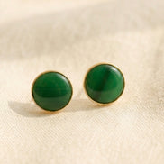 Emerald Green Brass Studs