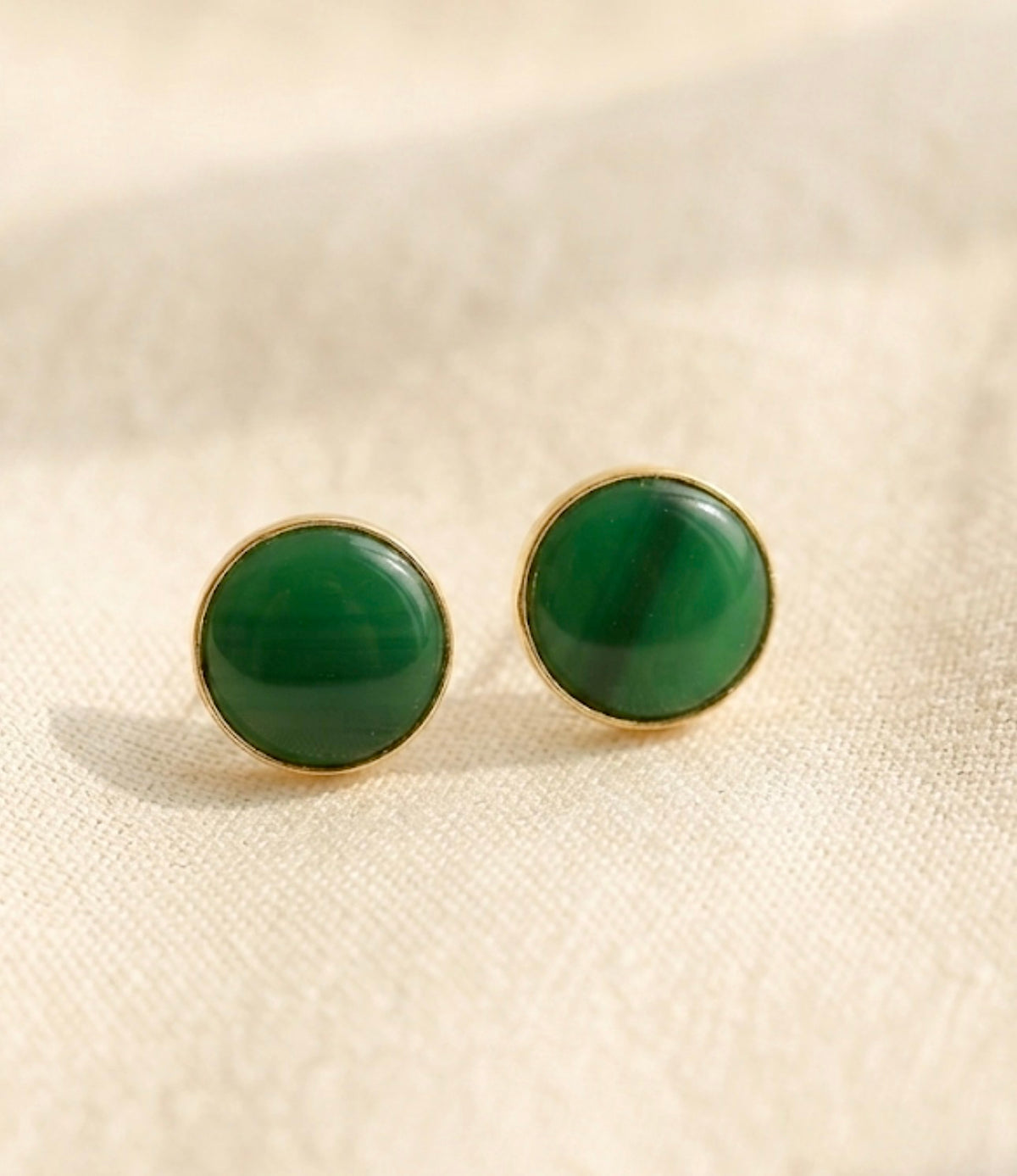 Emerald Green Brass Studs