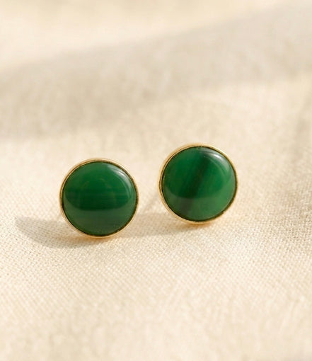 Emerald Green Brass Studs