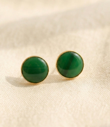 Emerald Green Brass Studs