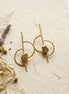 Aquamarine Gold Geometric Stick Earrings