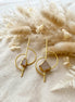 White Aquamarine Brass Earrings