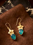 Aqua Blue Flower Drop Earrings