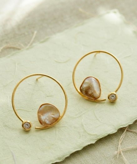 Mother-of-pearl Hoop Earrings