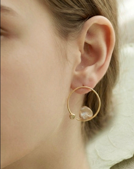 Mother-of-pearl Hoop Earrings