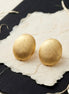 Gold Oval Button Stud Earrings