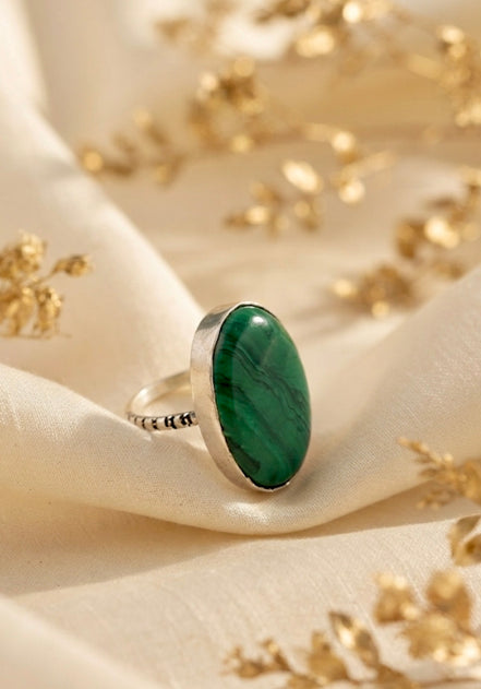 Emerald Moss Statement Ring
