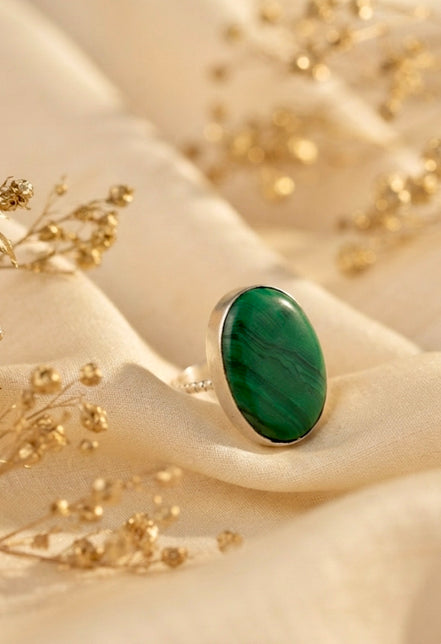 Emerald Moss Statement Ring