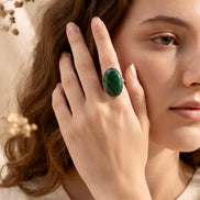 Emerald Moss Statement Ring