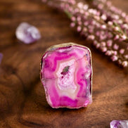 Pink Druzy Ring