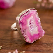 Pink Druzy Ring