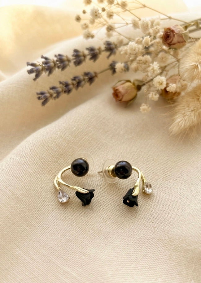 Black Rose Earrings