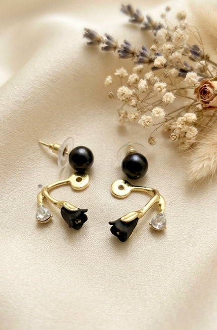 Black Rose Earrings