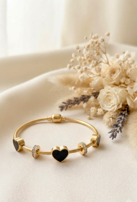 Golden Eclipse Heart Bracelet