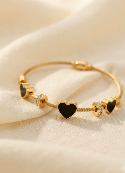 Golden Eclipse Heart Bracelet