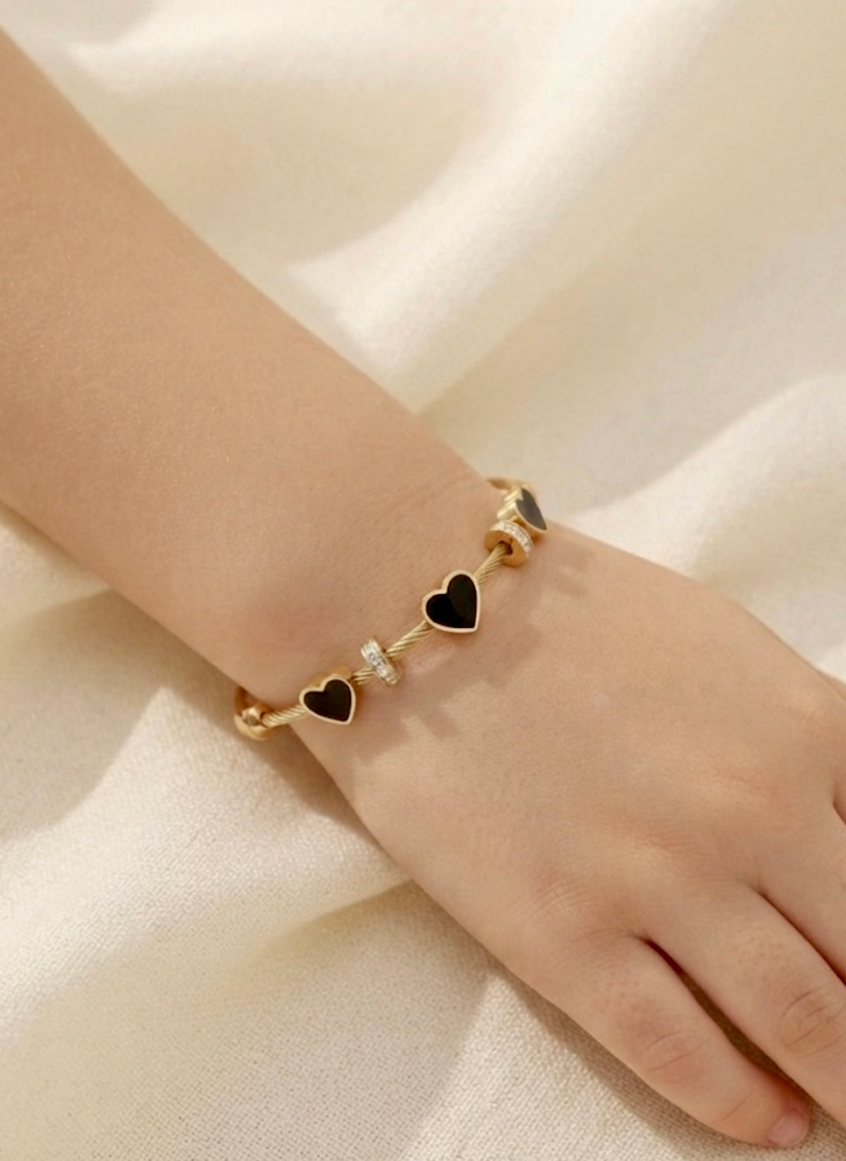 Golden Eclipse Heart Bracelet