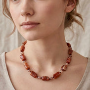 Brown Stone Statement Necklace